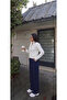 Women's Black Napoleon Model Metal Buttoned Zippered Scuba Fabric Short Jacket - 2