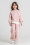 Daisy Embroidered Three-Thread Girls' Double Set - 26K 6427 - 2