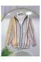 Striped Zippered Bomber Jacket