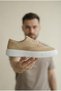 Zrc149 High Quality Thick Sole Lace-Up Men's Classic Casual Shoes Suede Sand Beige