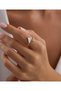 Detailed Triangle Motif Zircon Stone Adjustable Ring