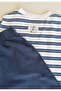 Oversize Seasonal Wide Cut Trousers Set 2-10 Navy Blue Striped - 4
