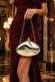 Gold Color Rustic Material Design Evening Dress Clutch with Chain Strap Hand-Held Wedding Engagement Evening Bag - 2