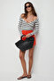 Black Knitted Detail Large Women's Bag