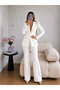 Glittery Piping Jacket and Trousers Double Blazer Set - 5