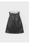 Girls' Ruffle Collar Blouse Faux Leather Dress 4921 - 3