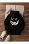 Children's Bad Smile Printed Hoodie Hooded Sweatshirt Combed Cotton Fabric 3 Thread Count Unisex Winter Sweatshirt - 3