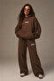 Unisex Women's and Men's Minimal Text Printed Oversize 3 Thread Hooded Sweatshirt and Baggy Sweatpants - 2
