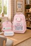 School Bag Set of 3 Pink Backpack Lunch Bag Pen Holder Orthopedic Water Repellent Student Set - 5