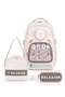 School Bag Set of 3 Beige Cream Backpack Nutrition Pencil Holder Orthopedic Water Repellent Student Set - 3