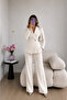 Front Pleated Jacket and Trousers Double Blazer Set - 3