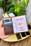 iPhone 17 Pro Compatible 9 Piece Genuine Leather Men's Gift Set Wallet Case Antique Tan - 6