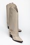 Women's Cowboy Boots - Long Heel, Pointed Toe, Buckle, Thick Heel, Faux Leather - 3