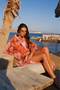Colorful Patterned Chiffon Bat Sleeve Kimono - 7