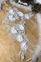 Three-Dimensional Rose Patterned White Lace Applique