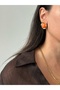 Gold Orange Stone Earrings - 4