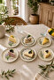 Lavanta Series Set of 6 20 cm Stackable Ceramic Cake, Dessert and Serving Plates - 2