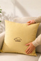 Overthinking Embroidered Yellow Linen Cushion Cover - Cat Embroidered Linen Cover - 5