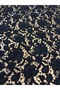 Black Guipure Lace Fabric - Embossed Floral Patterned Evening Dress and Gown Fabric Cordone Guipure - 4