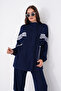 Striped Detail Oysho Zippered Suit - 8