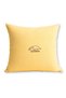 Overthinking Embroidered Yellow Linen Cushion Cover - Cat Embroidered Linen Cover