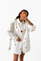 Premium Design Denim Jacket with Fruit Figure Embroidery Oversized Denim Jacket - 4
