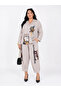 Plus Size Oversized Hooded Zipper Graphic Printed Cotton Elastic Cuffed Women's Top and Bottom Set