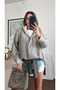Khaki Checkered Chiffon Bomber Jacket - 70166 - 2