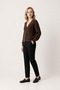 V-Neck Selenik Knit Detailed Comfortable Fit Draped Sleeve Women's Thick Knitwear Cardigan - 5