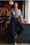 Women's Indigo Selvedge 7W6-50 Relax Mood T33 Denim Jean - 3