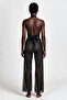 Patterned tulle crop top-pant set - 4
