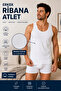 Men's Ribana Classic Undershirt 0102 (Tutku Authorized Seller) – 100% Cotton Fabric White - 1 Piece - 5