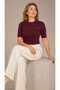 Women's High Quality Tulle Stripe Detail Tricot Blouse
