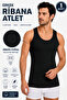 Men's Ribana Classic Undershirt 0102 (Tutku Authorized Seller) - 100% Cotton Fabric Black - 1 Piece