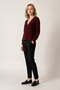 V-Neck Selenik Knit Detailed Comfortable Fit Draped Sleeve Women's Thick Knitwear Cardigan - 2