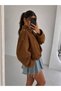 Women's Oversize Suede Bomber Jacket - 2