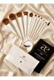 14 piece Pearl Make Up Brush Set, V- Shape Puff, Soft Canvas Bag, Make Up Bag - 7