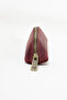 Genuine Calfskin Small Size Single Compartment Premium Zippered Pen Holder Claret Red - 3