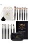 18 piece Grigio Professional Makeup Brush Set, with V Shape Puff, Canvas & Makeup bag