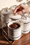 Motto Porcelain 7-Piece Spice Jar Set with Stand - 3