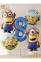 Minions Balloon Set 5 Pieces 8 Years Old Minion Kevin and Minion Stuart Birthday Set Navy Blue Color Number Foil Balloon and Minion Foil Balloon Set