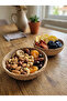 Multi-Purpose Natural Bamboo Wicker Knitted Mini Bowl Basket Set - 14 cm Kitchen Bathroom Decorative Organizer & Snack Bowl - 3