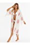 Shile Cloth Muslin Fabric Patterned Swimsuit Top Long Kimono / Peştemal Bathrobe - 2