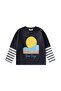 Patterned T-Shirt 2-10 Years Old Navy Blue