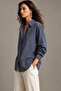 Women's Regular Oxford Fabric Micro Check Long Sleeve Button down Shirt - 2