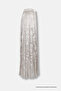 Shiny Textured Cream Long Skirt - 6