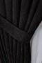 Black Velvet Textured Background Curtain Single Panel 1/2.5 Medium Pleat Plain Simple Suitable for Any Room - 2