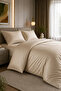 Double Cotton - Satin 210 Tc (83 Thread) Striped Duvet Cover Set Milk Coffee - 2
