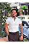 Slim Fit Ribbed Tshirt with Buttoned Collar