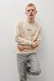 Men's Woven Casual Trend Cream Sweatshirt - 4